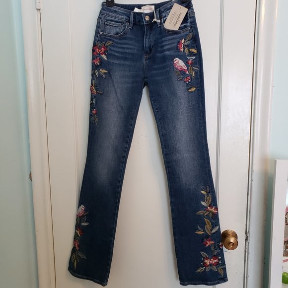 NWT Sundance DRIFWOOD Kelly Winter Bird BootCut Jeans. - Picture 10 of 17